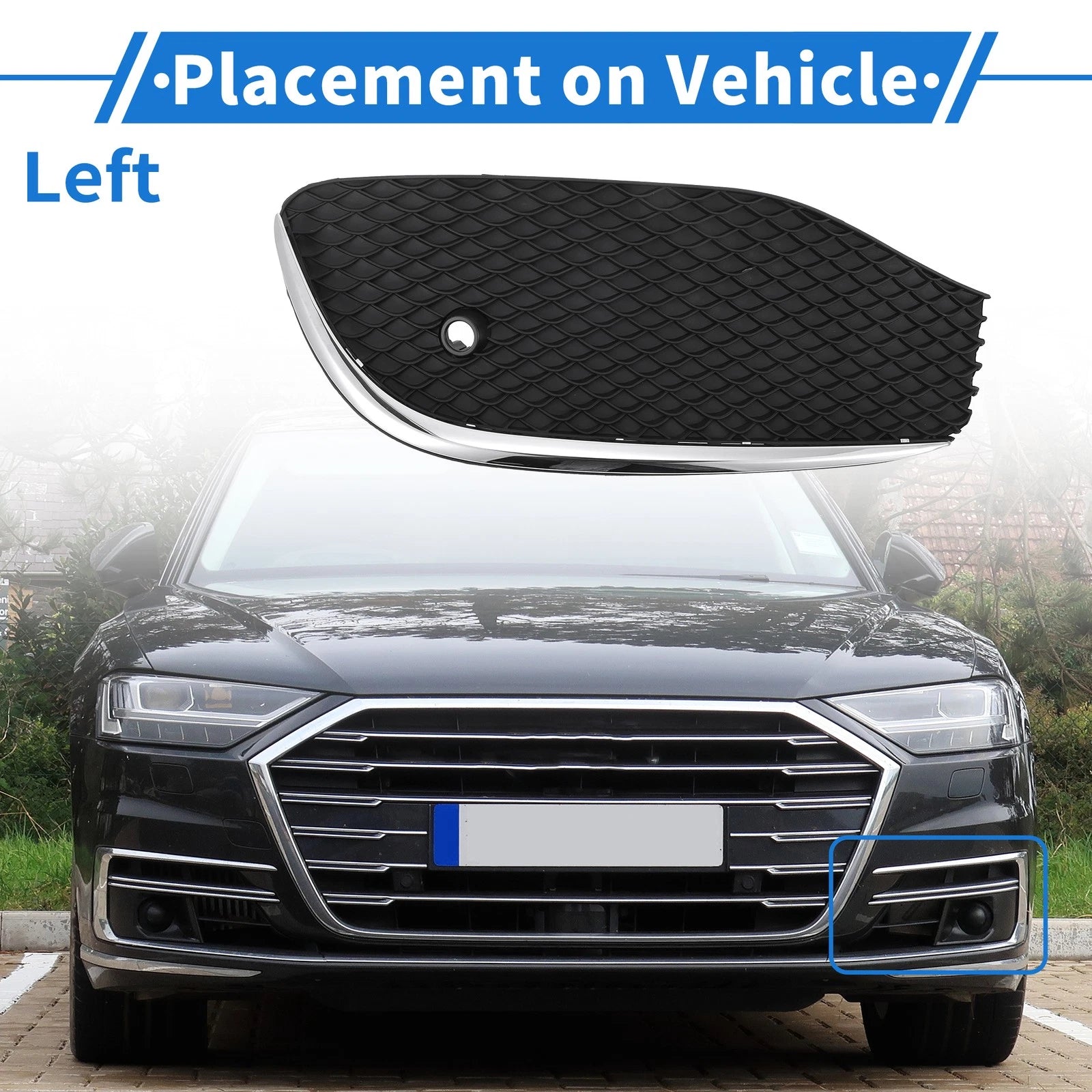 Front Left Fog Light Grille Replacement for Mercedes-Benz E-Class (W213)