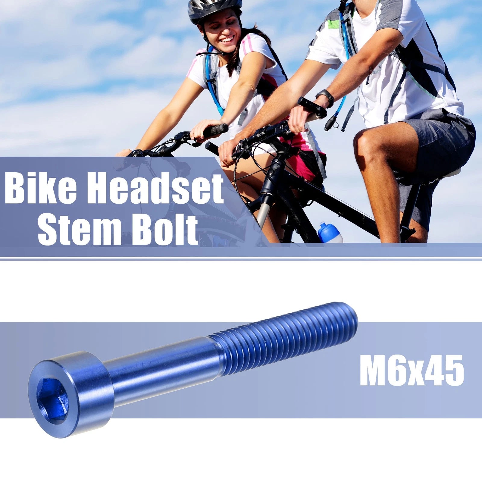 Bike Stem Bolt Replacement M6x45 for Universal Headset Bicycle Accessory