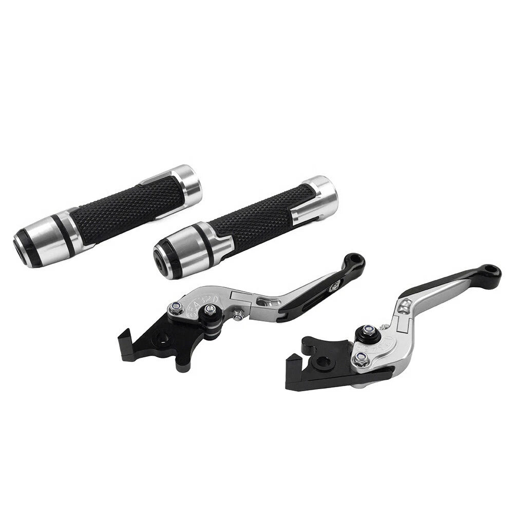 Set of 2 Silver Extendable Brake Clutch Levers for Kawasaki ZX10R