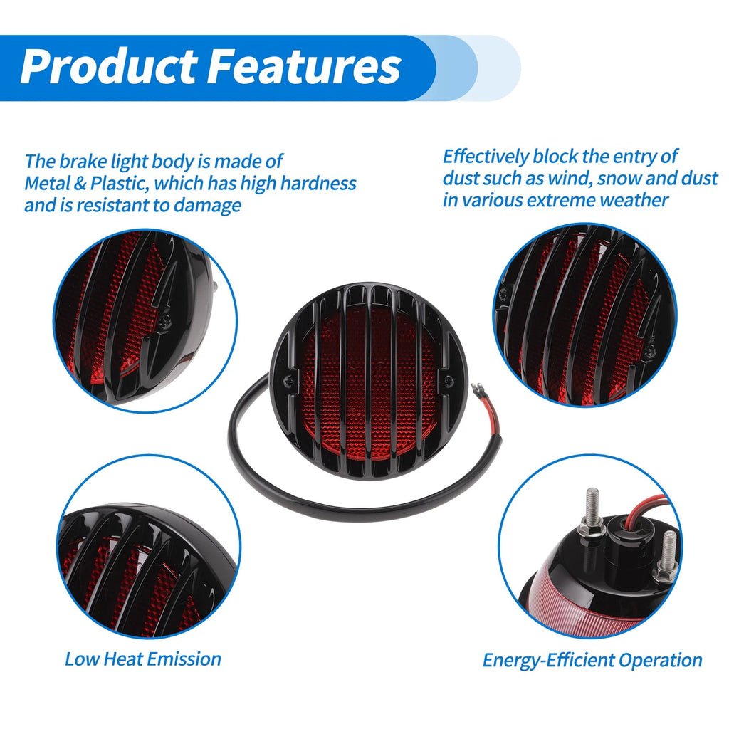Set of 1 LED Tail Light for Motorcycle (Metal Plastic)