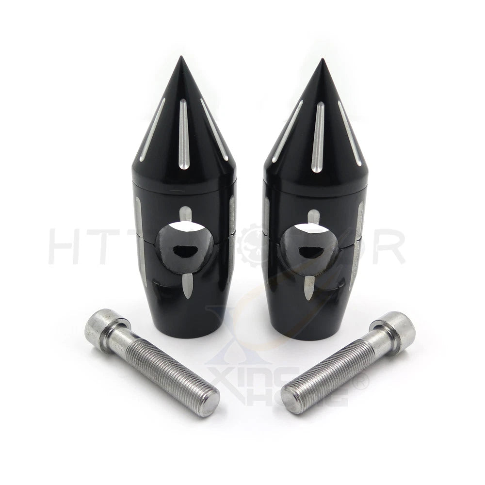 1" Billet Spike Handlebar Risers for Harley Softail Dyna Sportster