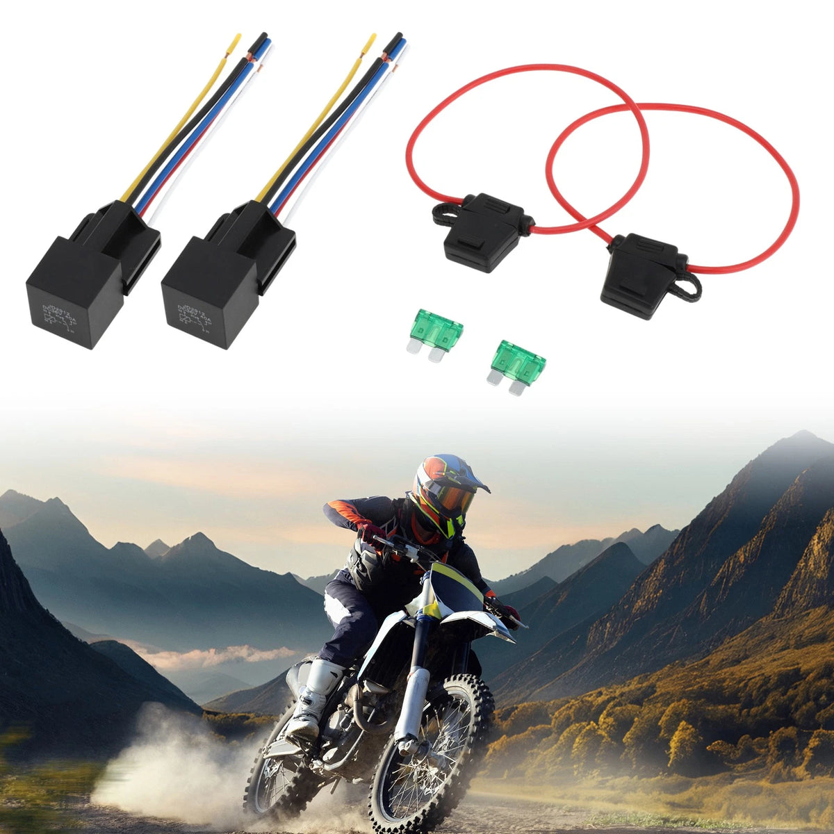 Set of 5 Auto Relay 36V 40A Waterproof for Car with Harness Sockets