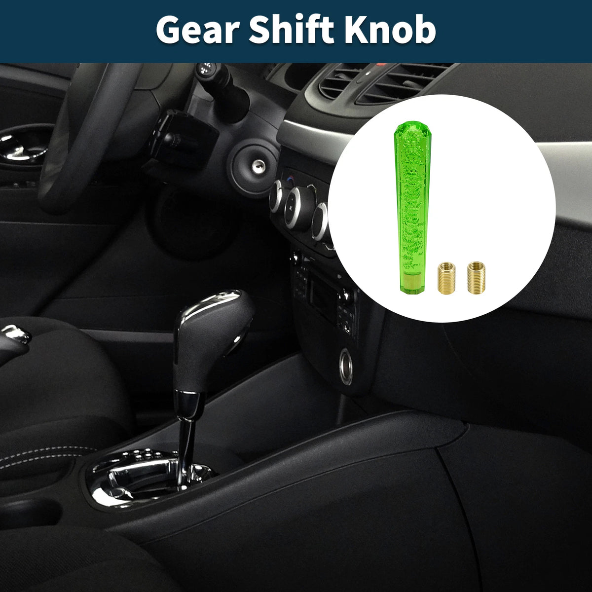 Set of 1 Gear Shift Knob for Universal Fit (25cm, Acrylic Green)
