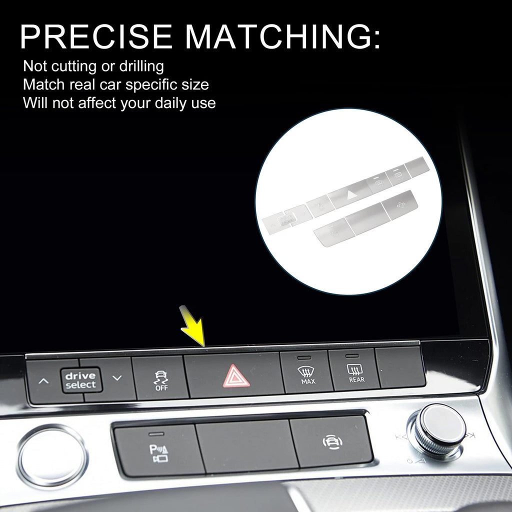 Central Control Buttons Cover Alarm Switch Sticker for Audi A6 A7 (2012–2020)