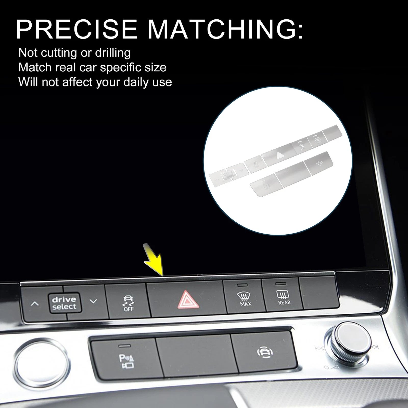 Central Control Buttons Cover Alarm Switch Sticker for Audi A6 A7 (2012–2020)