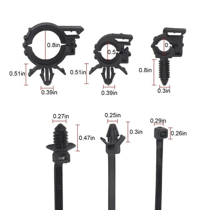 150 Pcs Vehicle Wire Routing Clips Push Mount Fastener for Zip Tie Application