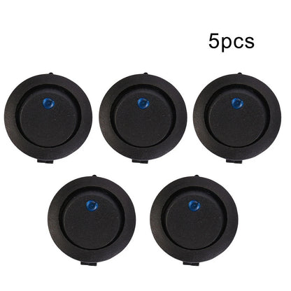 3-Pin Round Switch with Blue LED Light for Automotive Applications
