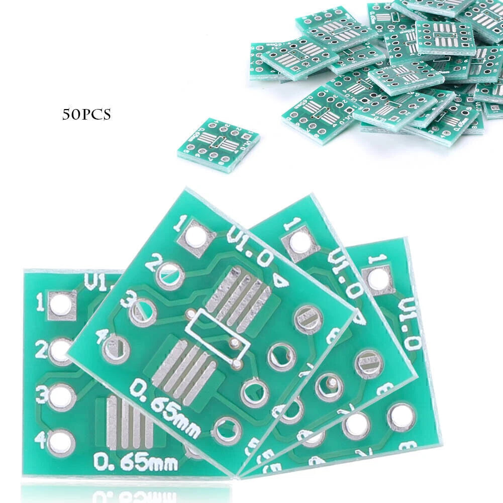 50Pcs SOP8 SSOP8 TSSOP8 SMD to DIP8 Adapter PCB Board 0.65/1.27mm