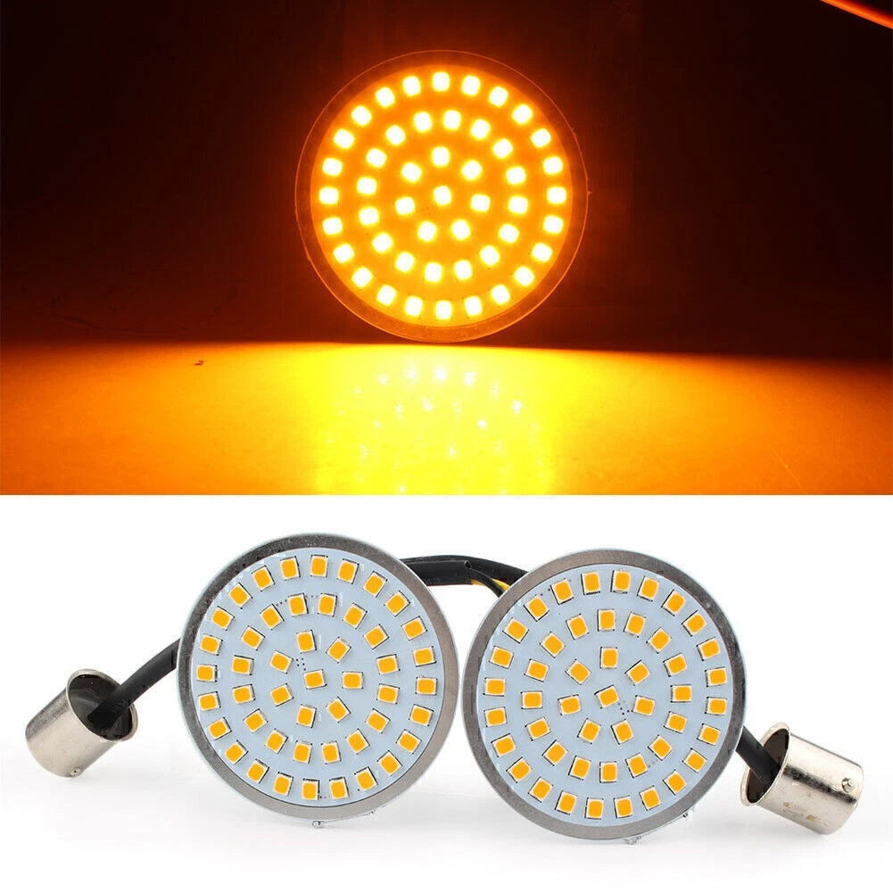 2" Amber LED Turn Signal Inserts for Harley Davidson