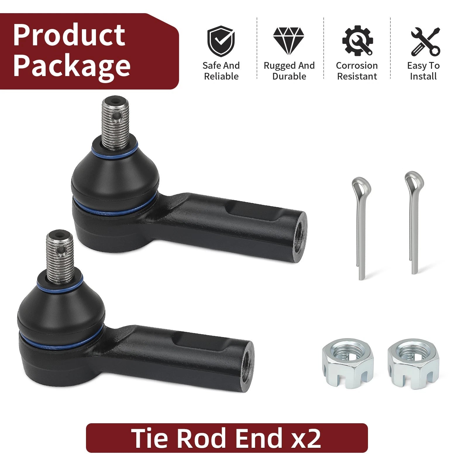 Tie Rod End Kit for Honda Pioneer 700 700-4 SXS700M2/M4 (2014–2024) 53540-S47-951