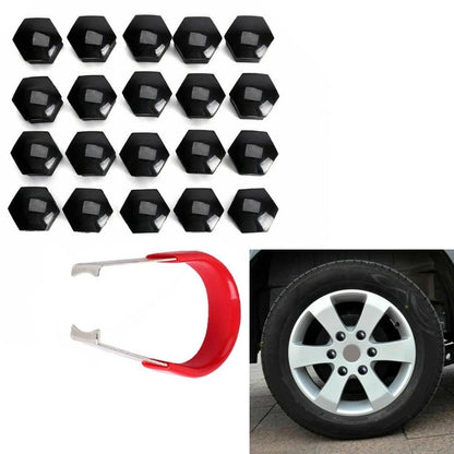+ REMOVAL TOOL Wheel NUT BOLT 20PCS 21MM Accessories CAP COVERS Gloss Parts