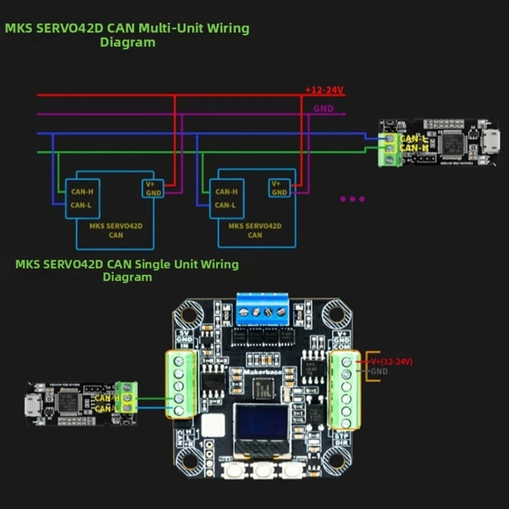 NEMA17 Stepper Driver ERVO42D (Closed Loop, High Frequency Pulse Input)