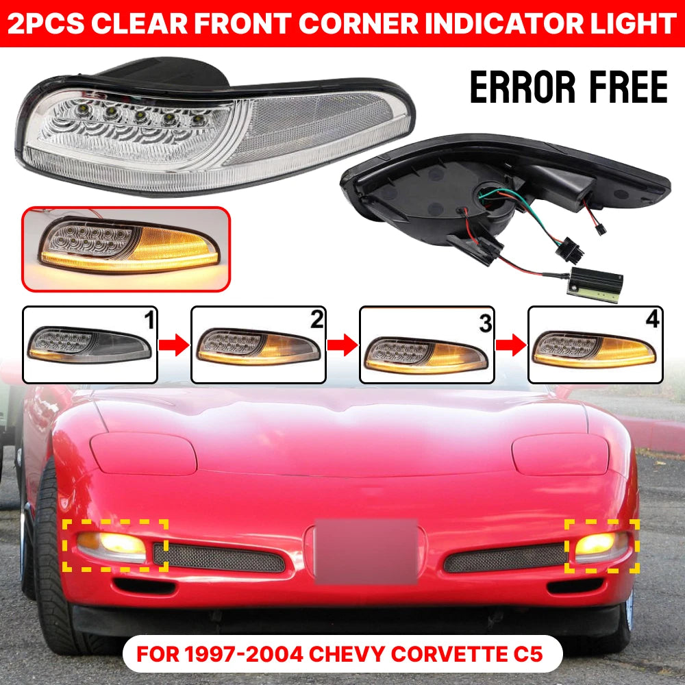 Turn Signal Lights for Chevy Corvette C5 (1997–2004) - Clear