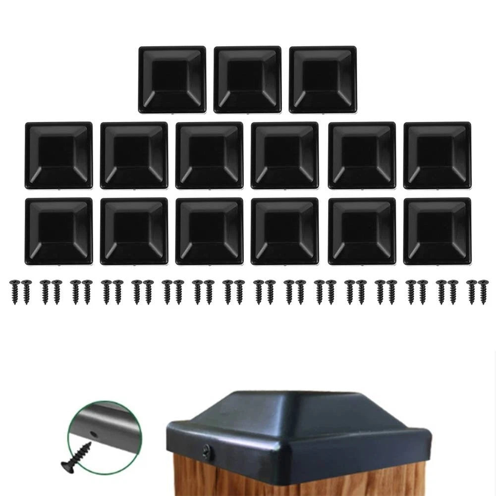 16 Pack of 4x4 Black Post Covers for Fence and Deck Protection