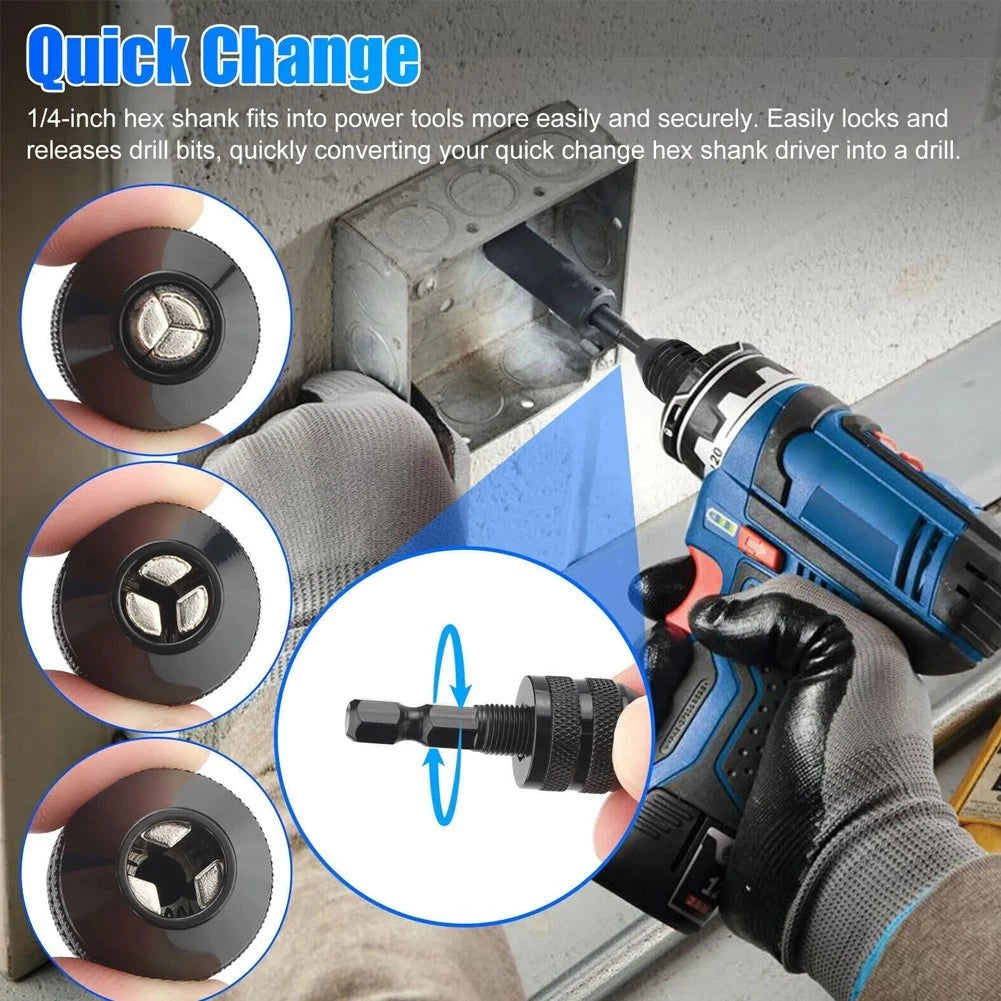 Keyless Hex Handle Drill Chuck for (0.33 to 3.6mm)