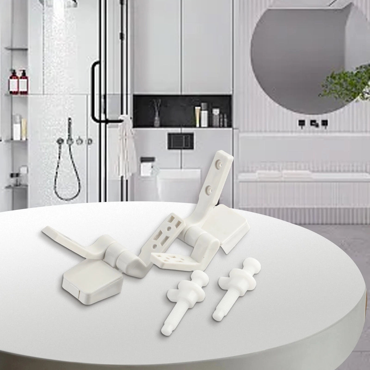 Toilet Seat Hinge Replacement for (Solid Plastic, White)