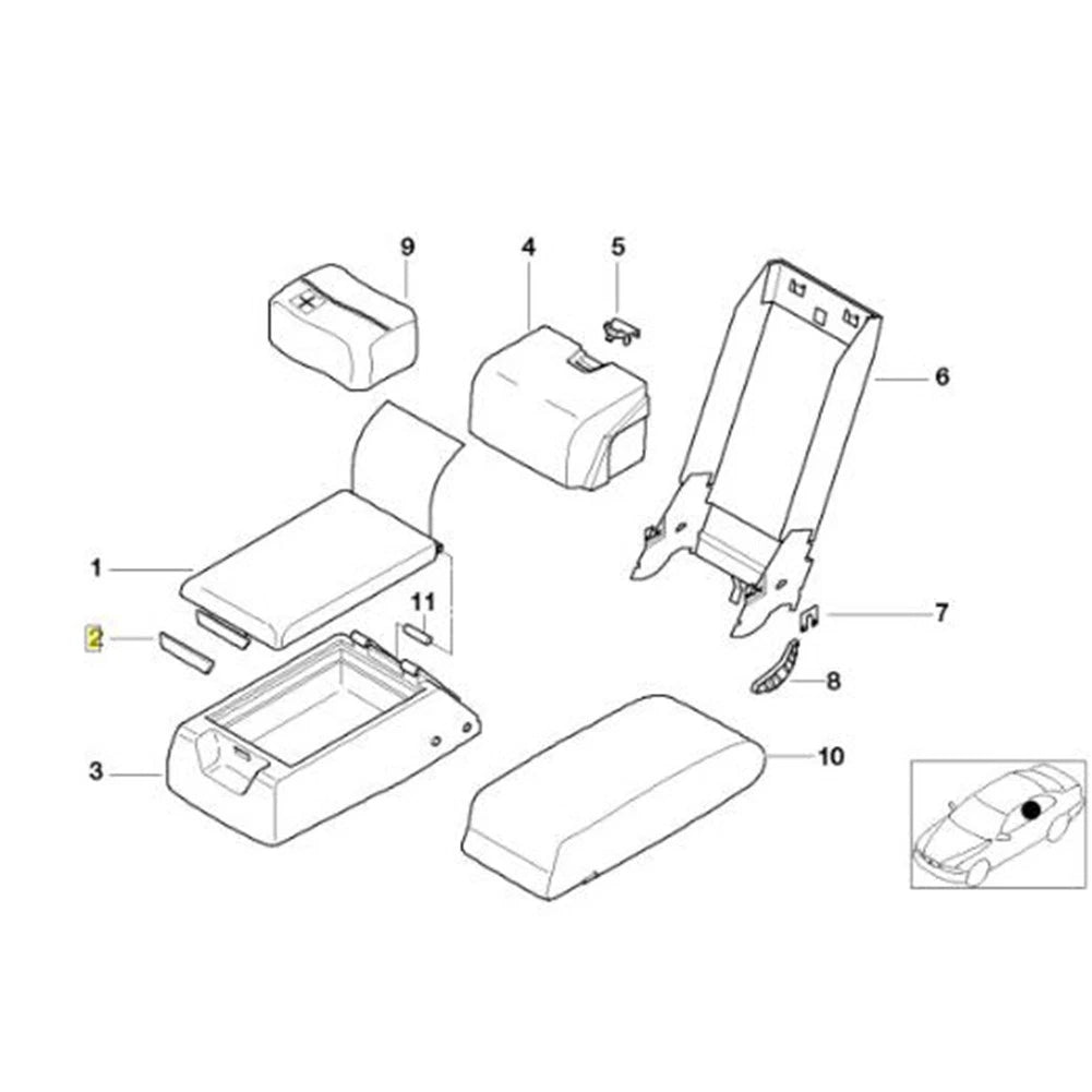 OEM Rear Seat Armrest Handle Cover 522081 for BMW E38 E39 (1995–2003)