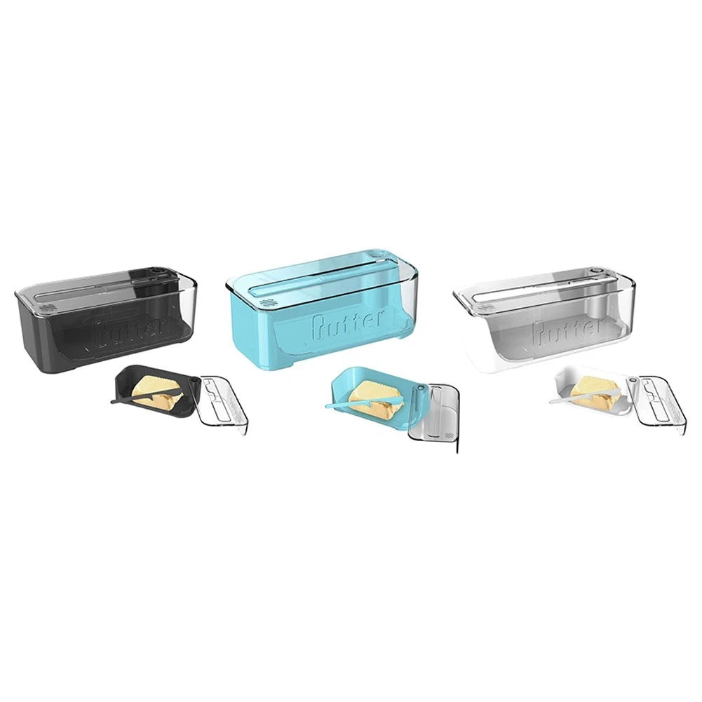 Plastic Butter Dish with Airtight Lid for Kitchen Use