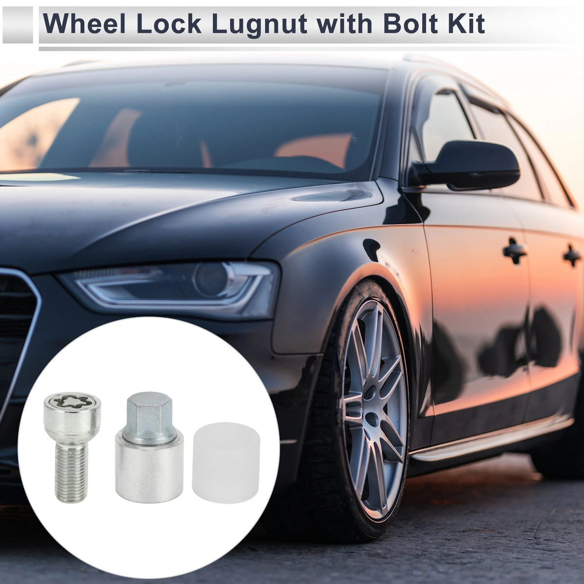 Type S Wheel Lock Lugnut with Bolt Kit Nut Removal Key for Audi A4L A5 (2013–2020)