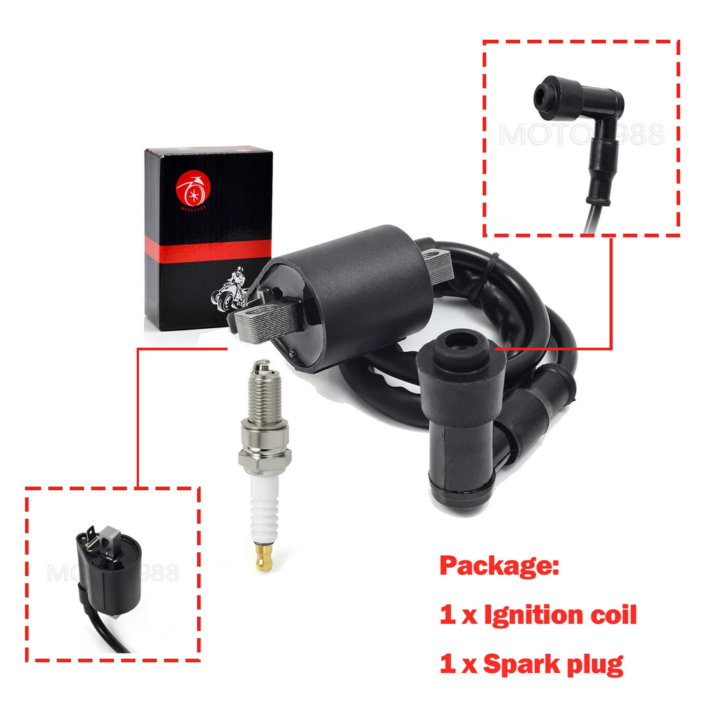 Ignition Coil & Spark Plug Kit for Yamaha Badger 80 (1986–1999)