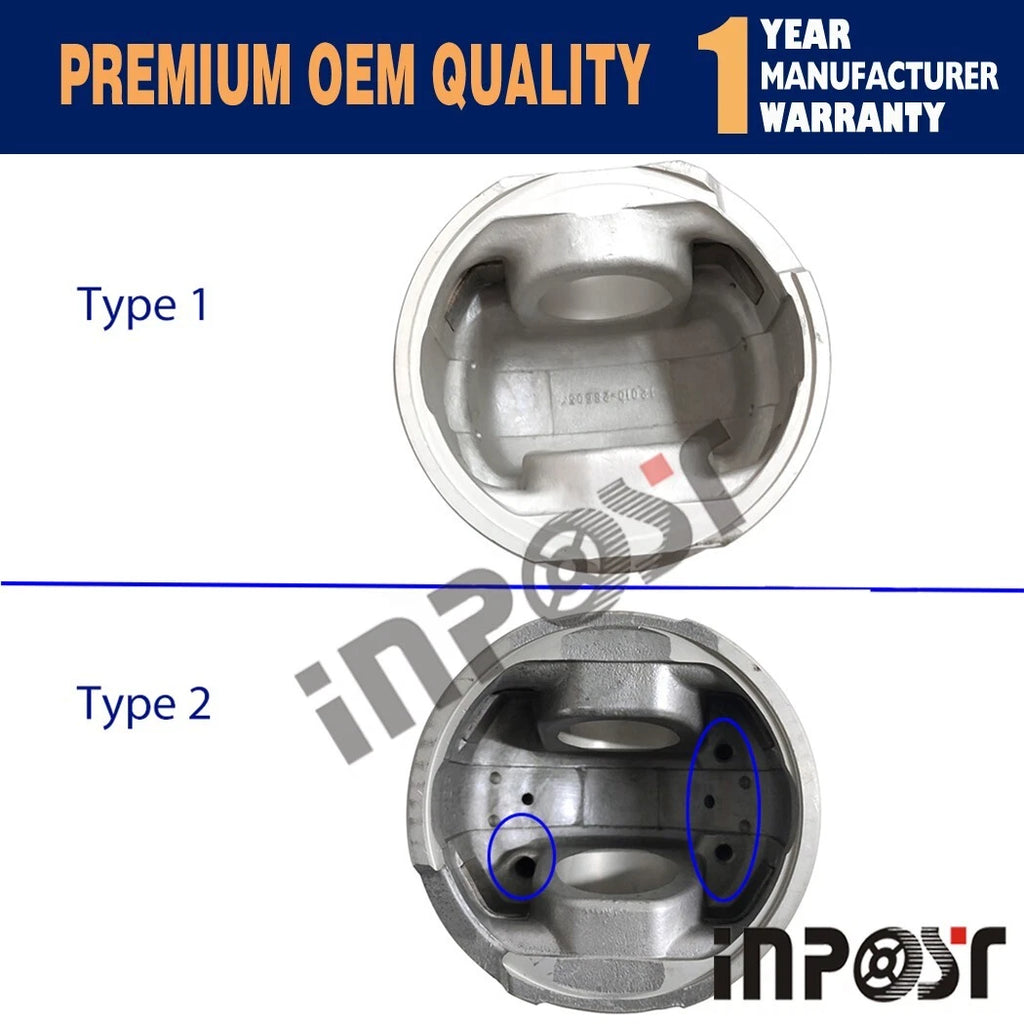 Set of 4 Piston Ring Set for Nissan QD32 Engine (STD Size)