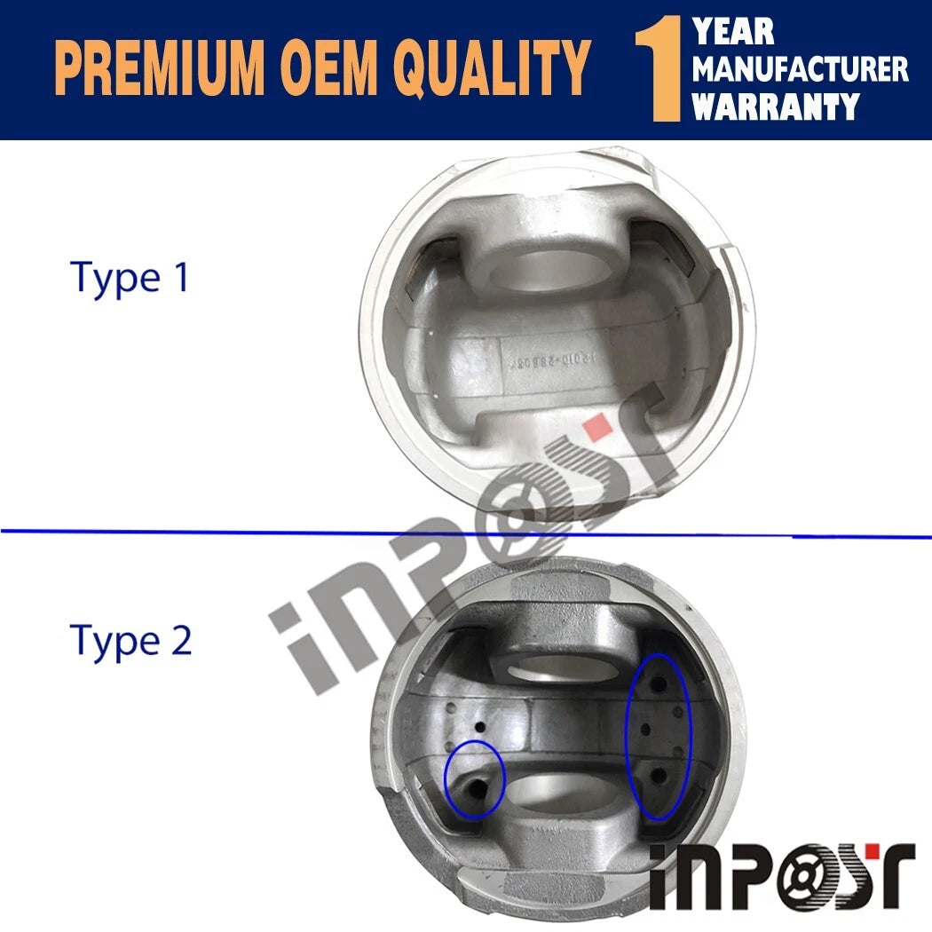 Set of 4 Piston Ring Set for Nissan QD32 Engine (STD Size)