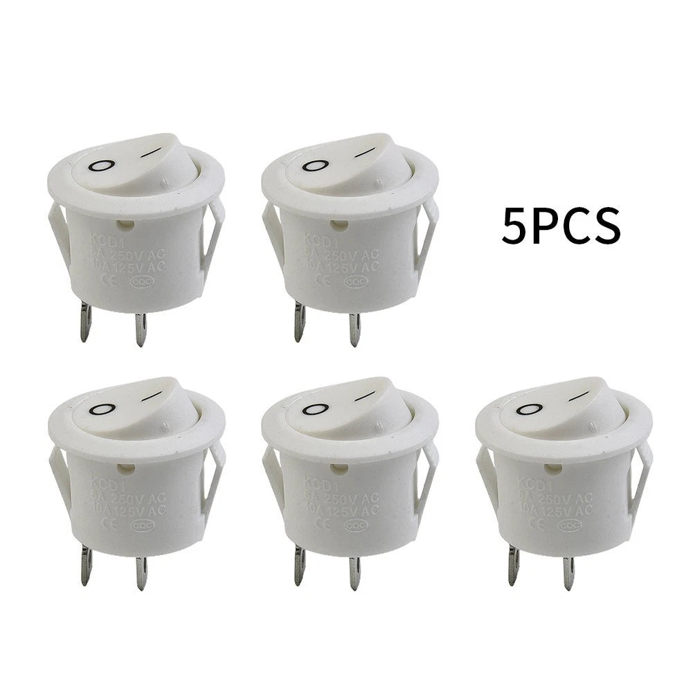 2X Rocker Switches for Caravan (Mini Snap-In Terminal, White)
