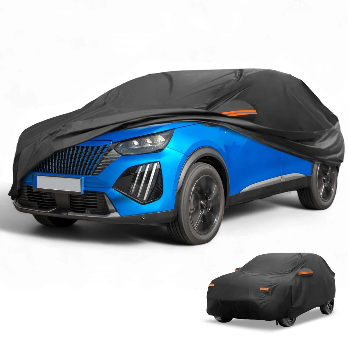 Waterproof Car Cover for Peugeot 2008 (2014–2023) Black 210D-PU