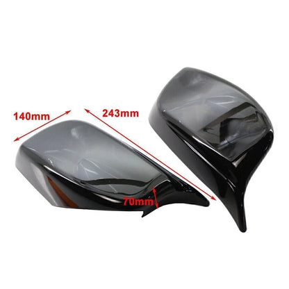 Pair Glossy Black Rear View Mirror Cover Shell for BMW E60 E61 (2004–2007) 51167078359, 51167078360