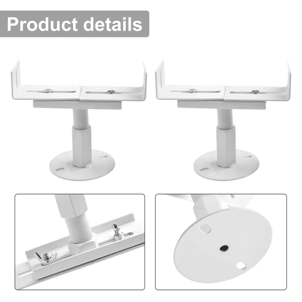 Set of 2 Adjustable Aluminum Floor Brackets for Radiators