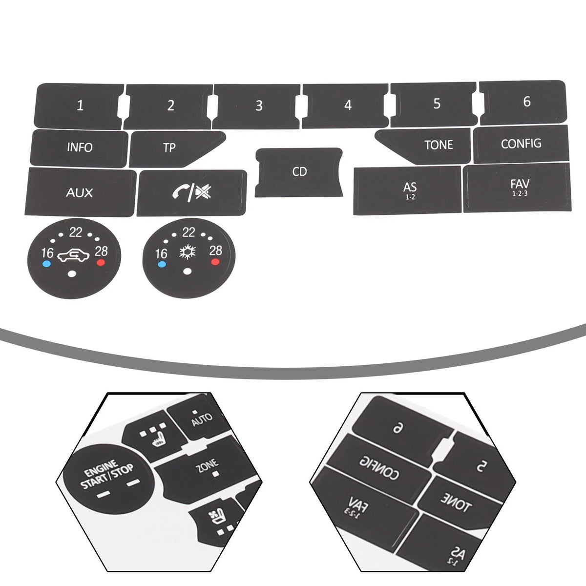 Button Repair Decals for SAAB 3rd Gen Protects Labels from Wear and Tear