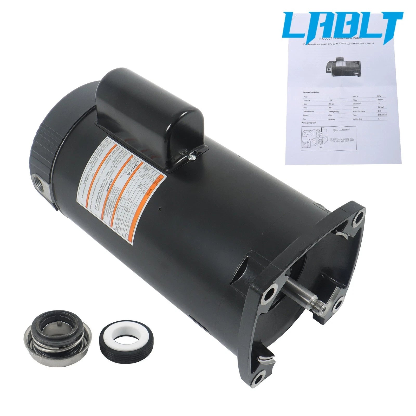 2 HP Pool Motor for LABLT 56Y Frame (208-230V) # B2843