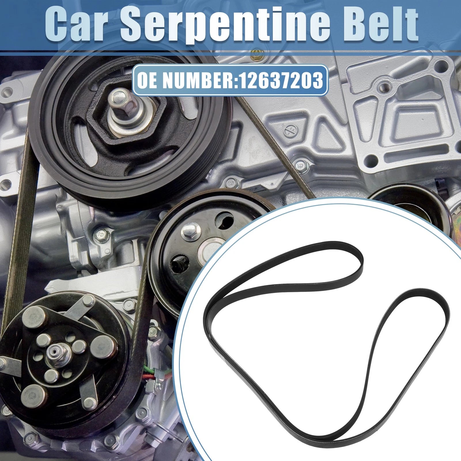 Serpentine Belt Replacement for Mazda B3000 3.0L (2002–2003) Rubber Black