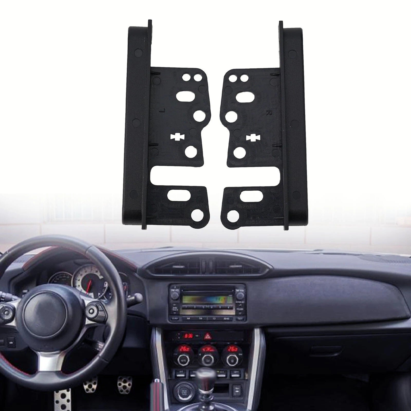 2X Double Din DVD Player Spacers for Toyota (Black)