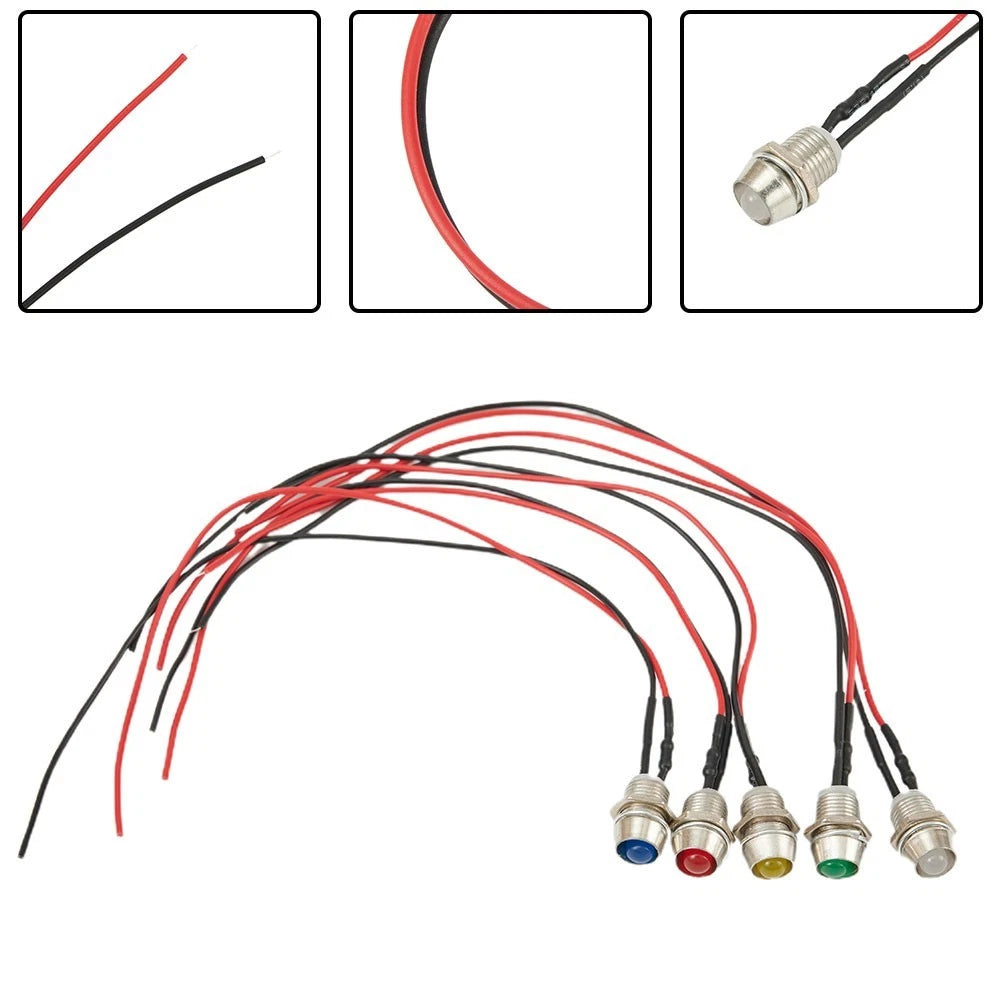 5X LED Indicator Light for Auto Car Boat Dashboard (12V)