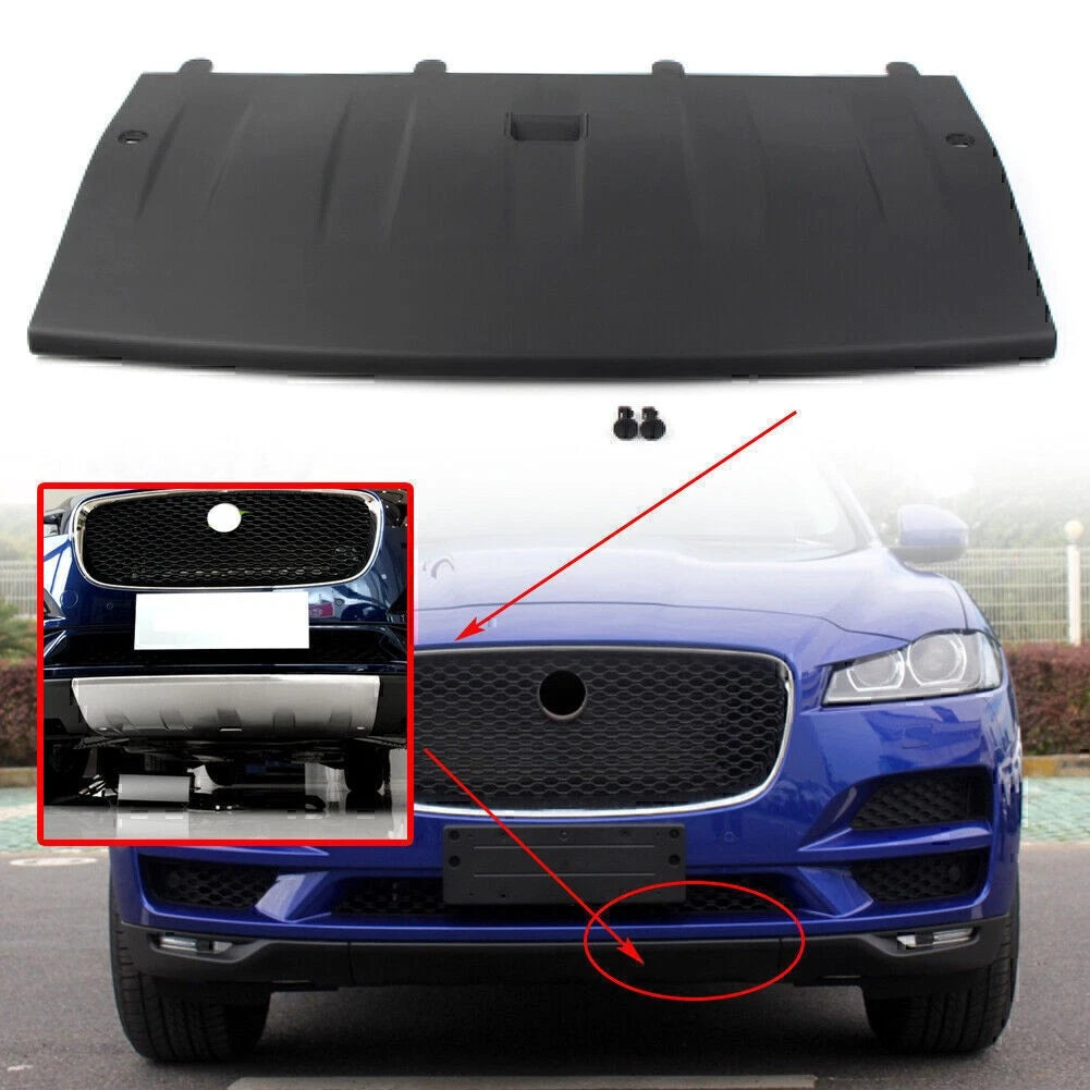 Front Bumper Protector Guard Plate Matt Black For Jaguar F-PACE 2016-2020