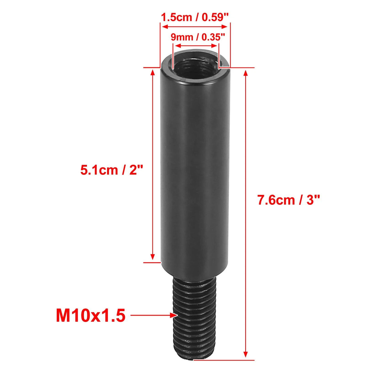 Gear Shift Knob Extension Lever for Honda Civic M10x1.5 Alloy Black (2006–2019)