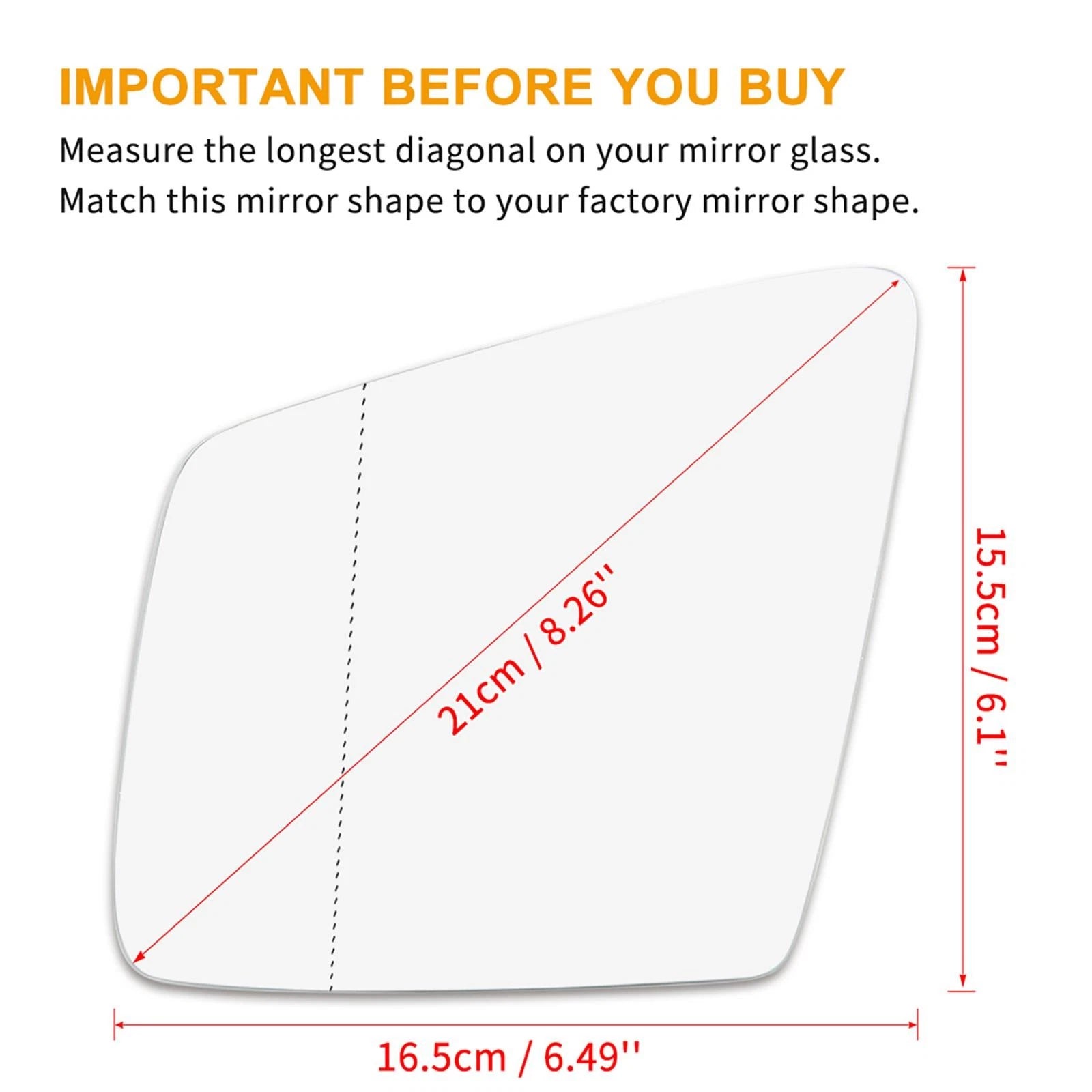 Heated Driver Side Mirror Glass Replacement for Mercedes-Benz GLE GLS (2016–2024)