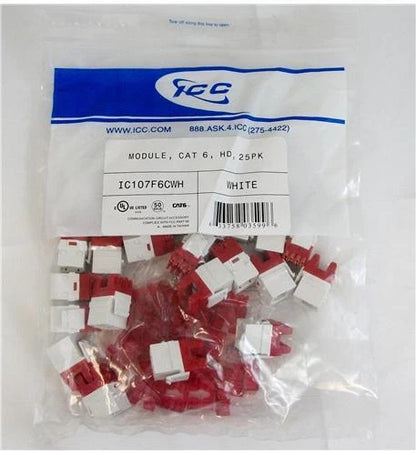 25-Pack Cat 6 Module for Icc IC107F6CWH