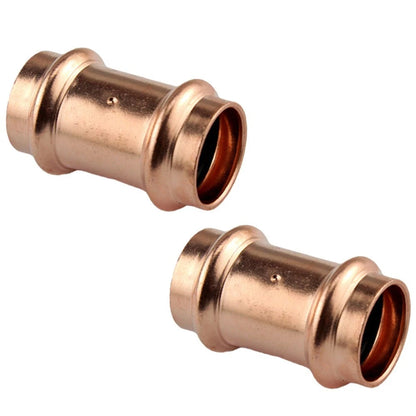 Set of 2 Copper Crimp Fittings for Air Conditioning Systems