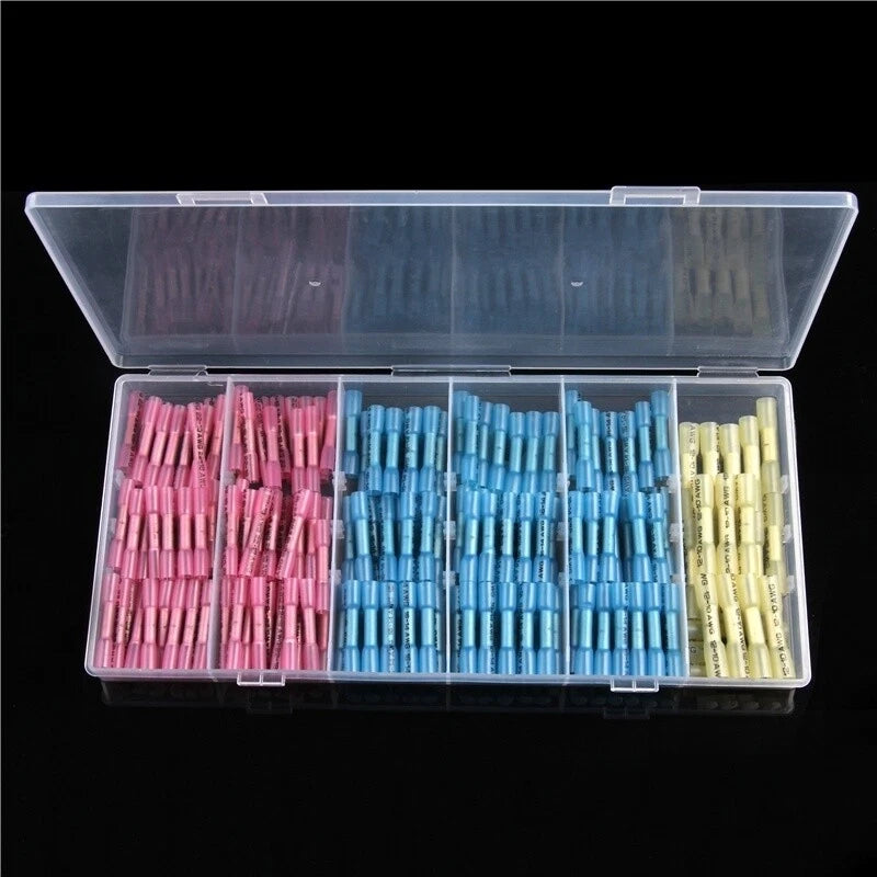 200Pcs Heat Shrink Insulated Butt Crimp Wire Connector Terminals