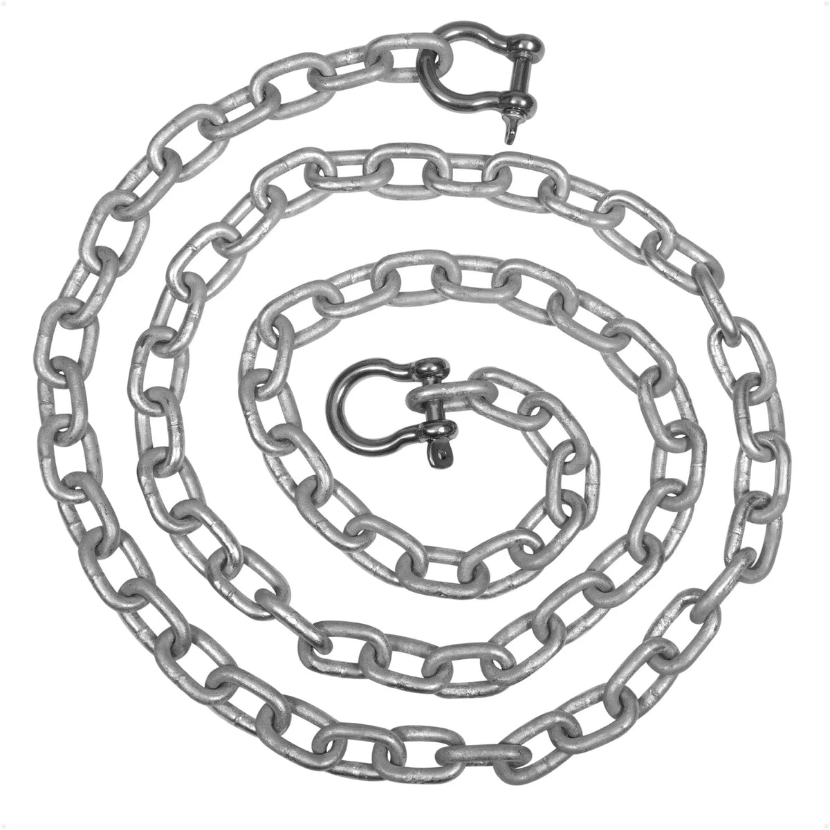 1/4" Boat Anchor Chain with 2 Shackles for Marine Use (Galvanized Steel)