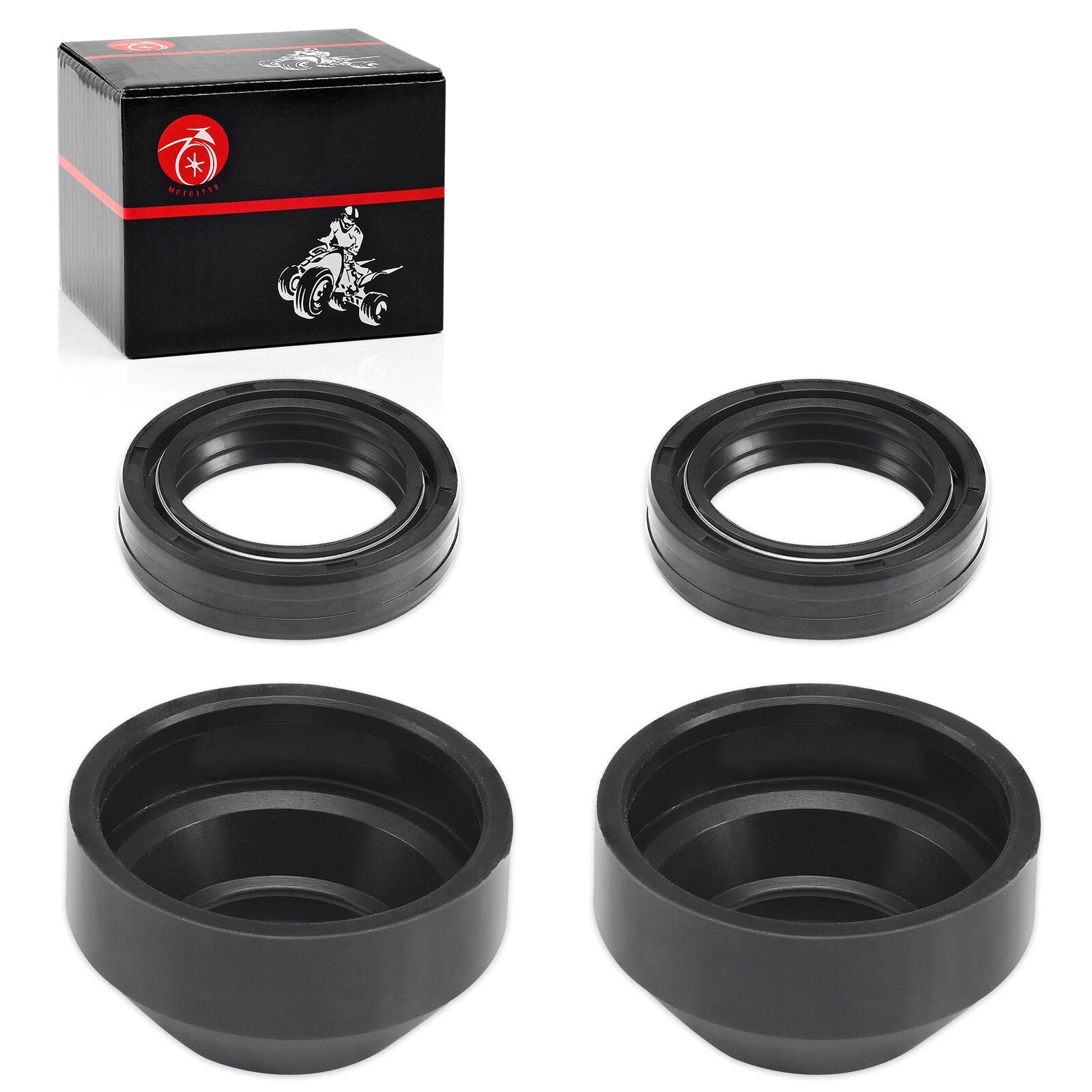 Set of 2 Fork Oil Seals + Dust Wiper Seals for Honda CJ360T (1976–1977) CM400A/T/E/C (1979–1981)