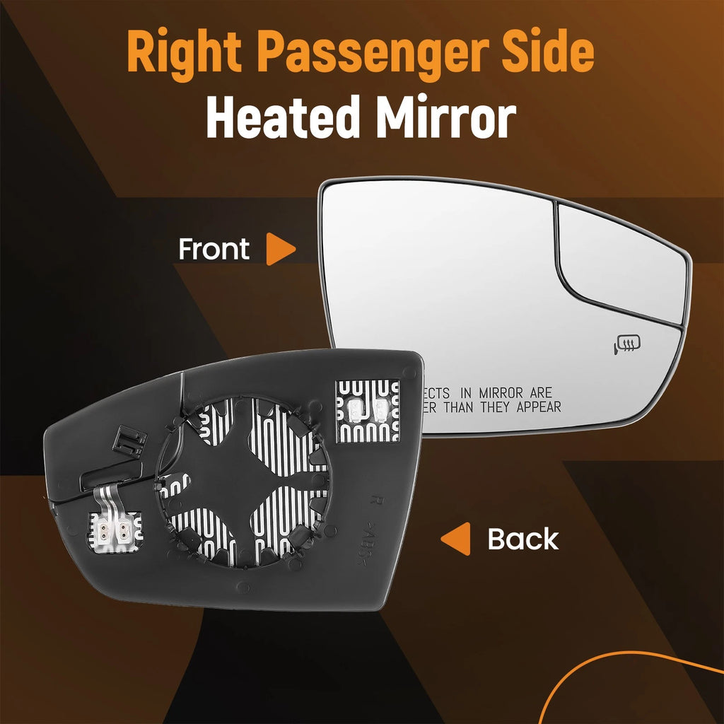 Heated Mirror Glass Right Side for Ford Escape (2013–2016), C-Max (2013–2018)