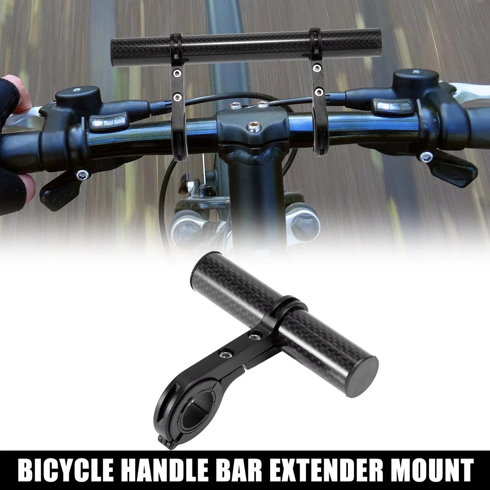 Bicycle Handlebar Extension Bracket for 10cm Aluminum Alloy Black