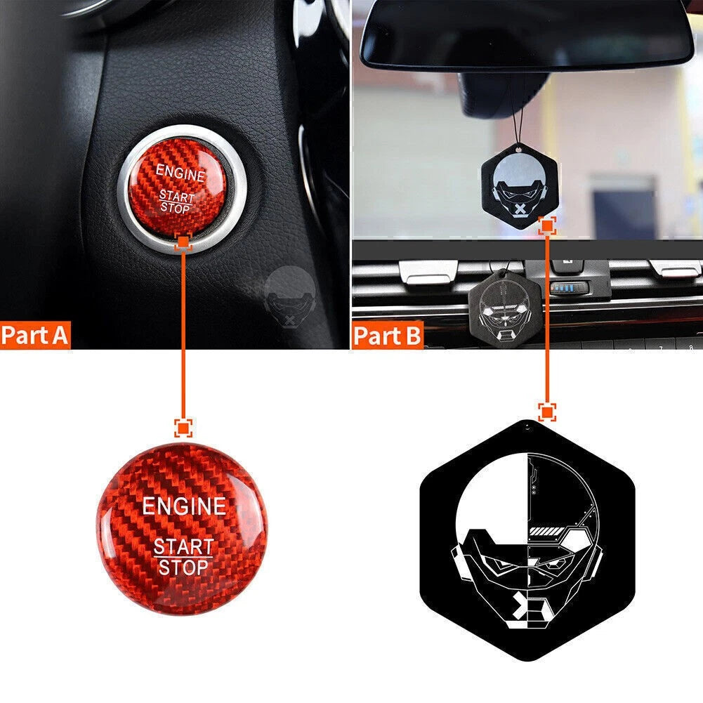 Engine Start Stop Button Cover for Mercedes A B C E GLE GLC CLA (Carbon Fiber)
