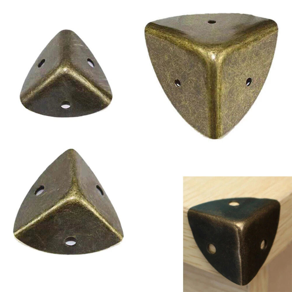 4/12pcs Antique Bronze Box Corner Protector Guards Desk Covers Hardware Decor