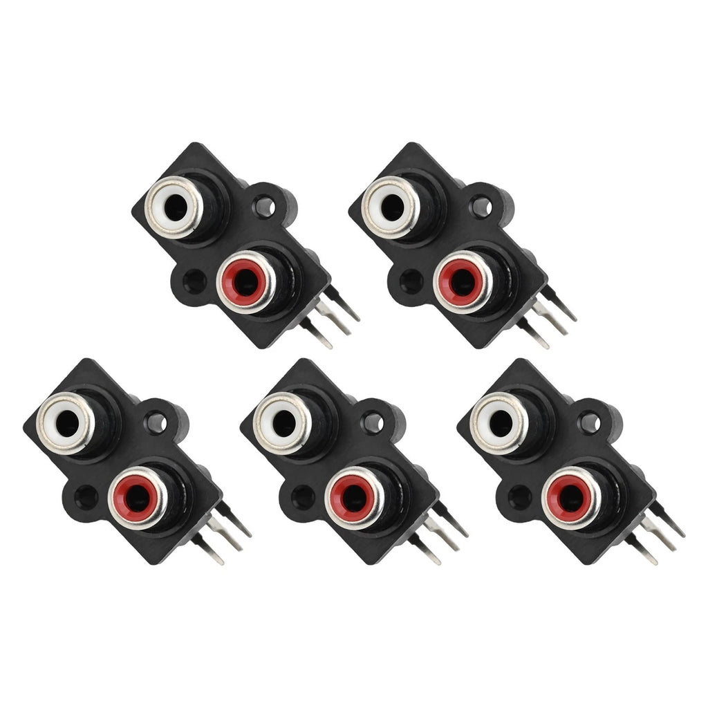 Set of 5 Female Connectors for Audio Visual Devices PCB Mount