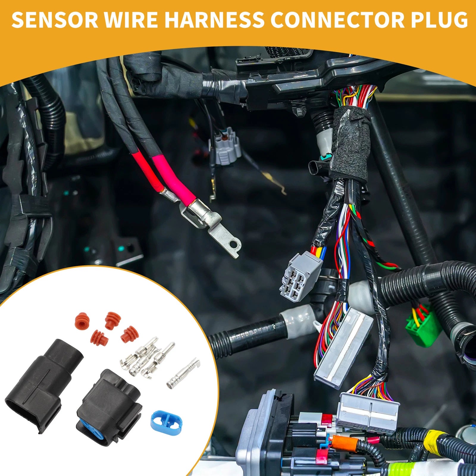 2 Pin Waterproof Sensor Wire Harness Connector Plug for Car Boat RV