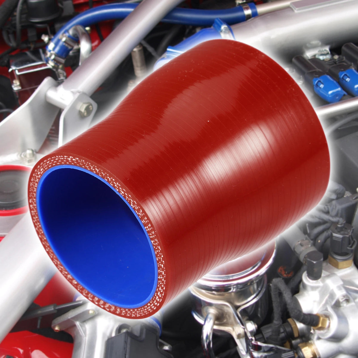 Silicone Hose Coupler for Car (50-60mm 2"-2.4" ID) Intercooler Tube Red
